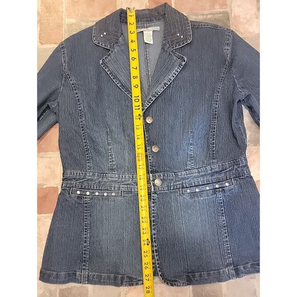 Adolfo Women’s Large Jean Jacket  Blazer - Picture 4 of 6